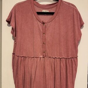 Wonderly Mauve Button-Front Blouse
